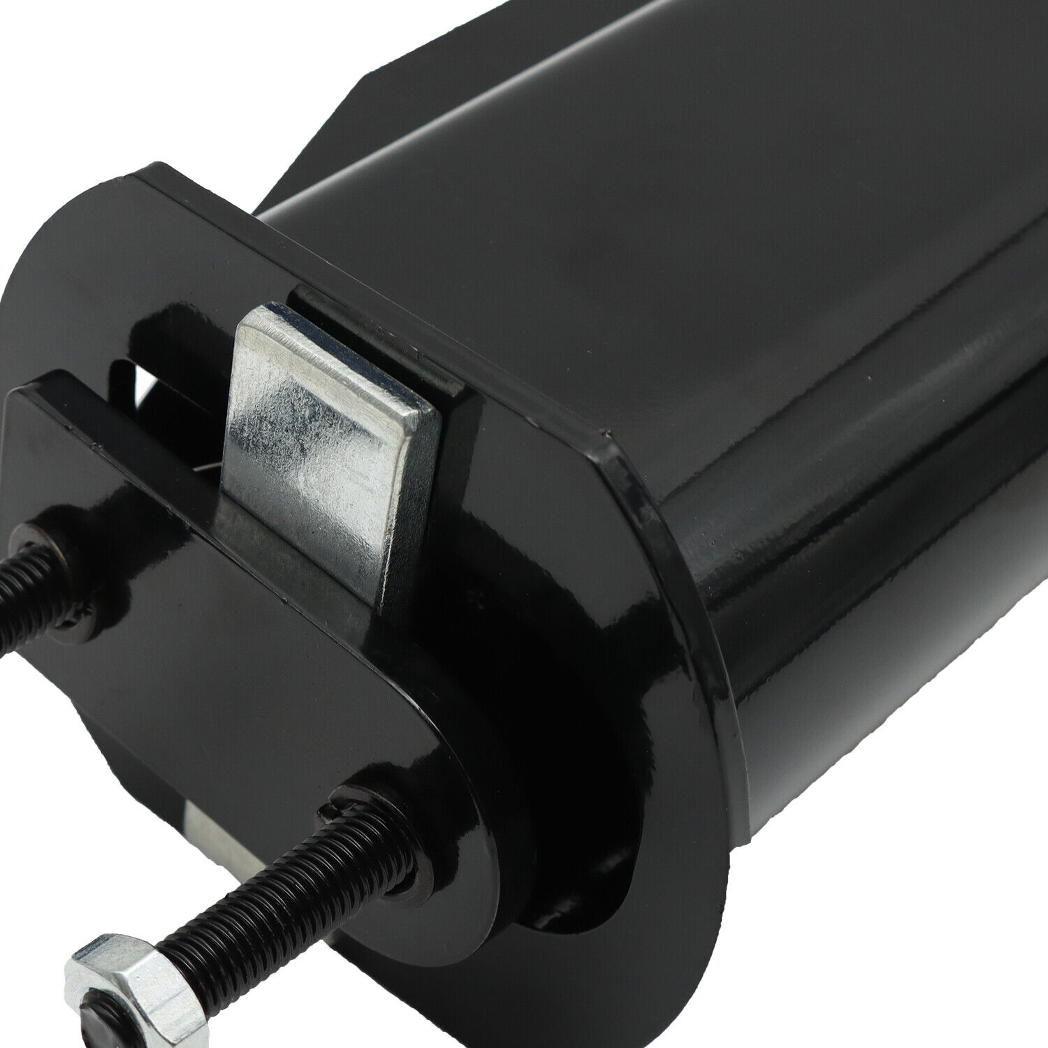 Black Straight Spring Loaded Mud Flap Hanger For Semi Trucks, 2.5" Bolt Spacing, 30" Length With Reflective Strip Sticker, Right & Left Side, 2PCS_voghion.com